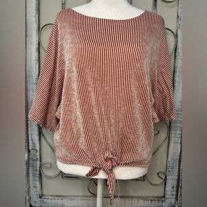 Acemi Striped / Knotted Knit Blouse #1213
